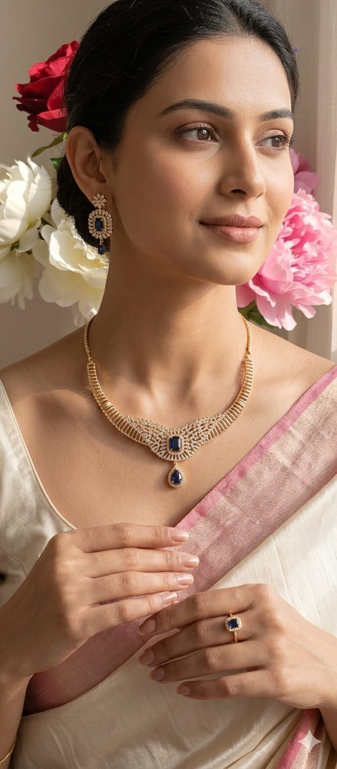 Midnight Royal Sapphire Necklace Set