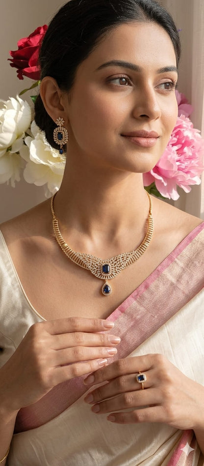 Midnight Royal Sapphire Necklace Set