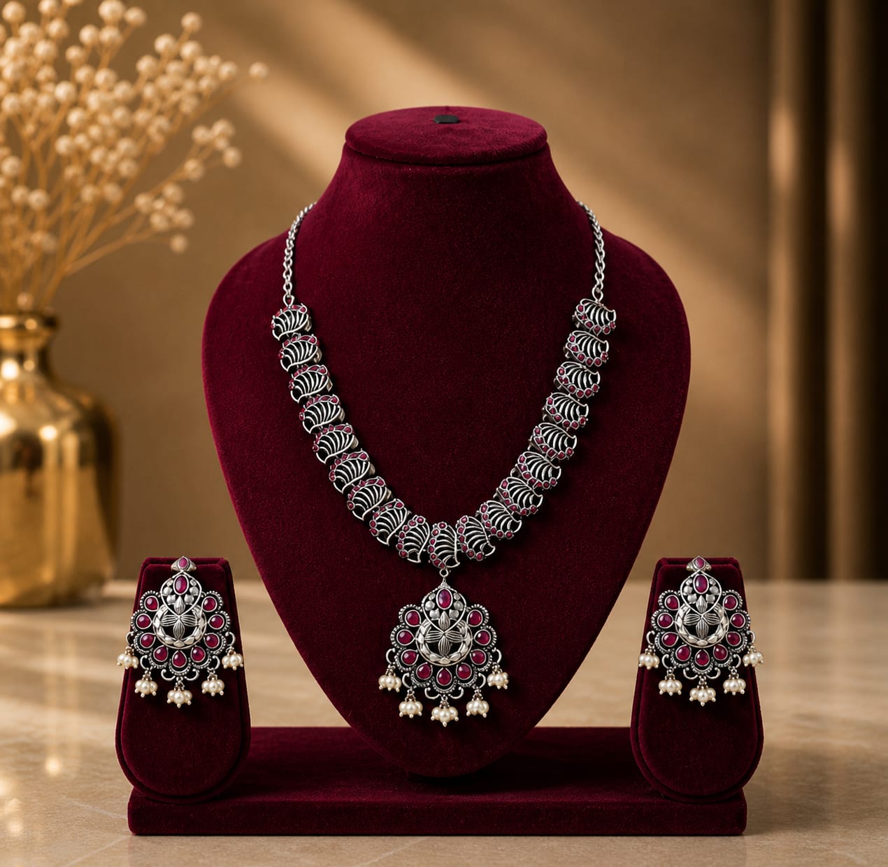 Royal Heritage Oxidised Necklace Set