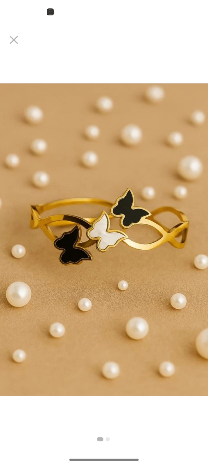 Butterfly Pearl Charm Bracelet