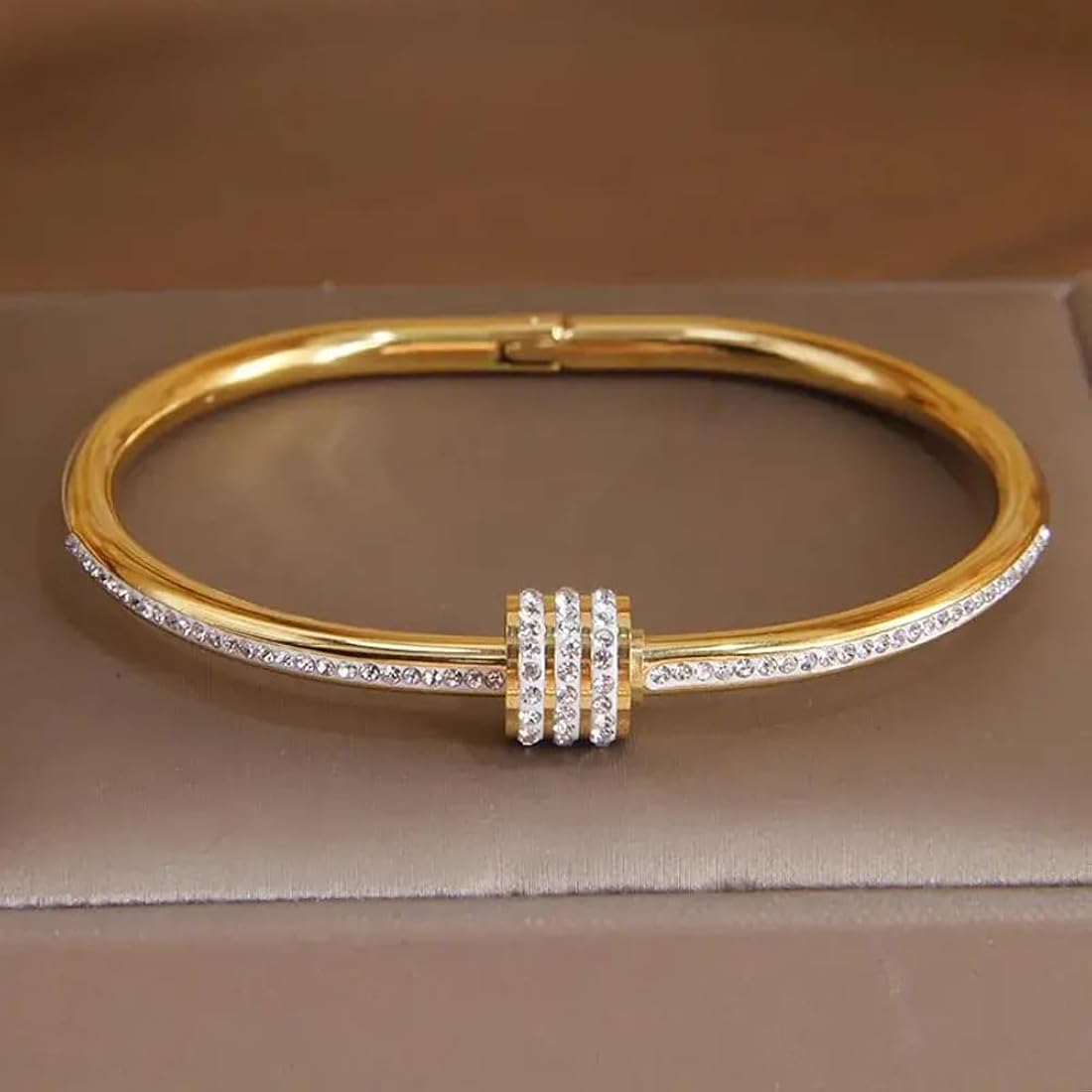 Golden Trio Crystal Kada Bracelet