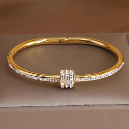 Golden Trio Crystal Kada Bracelet