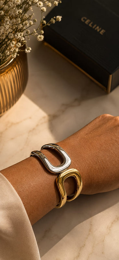 Luxe Dual Tone Statement Bracelet