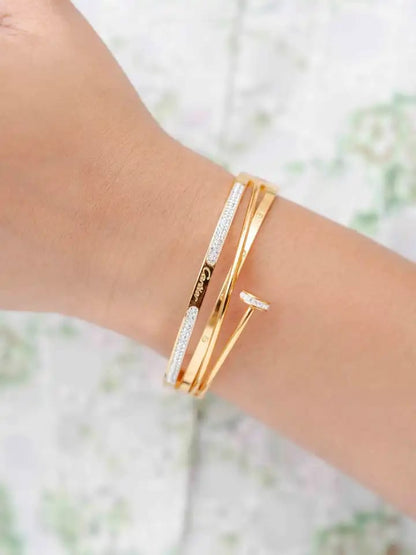 Golden Luxe Crystal Nail Bracelet