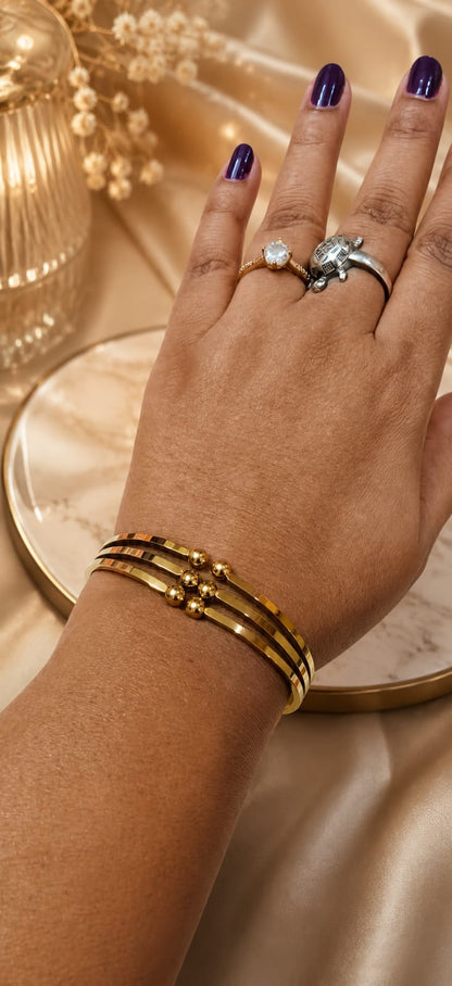 Golden Trio Luxe Cuff Bracelet