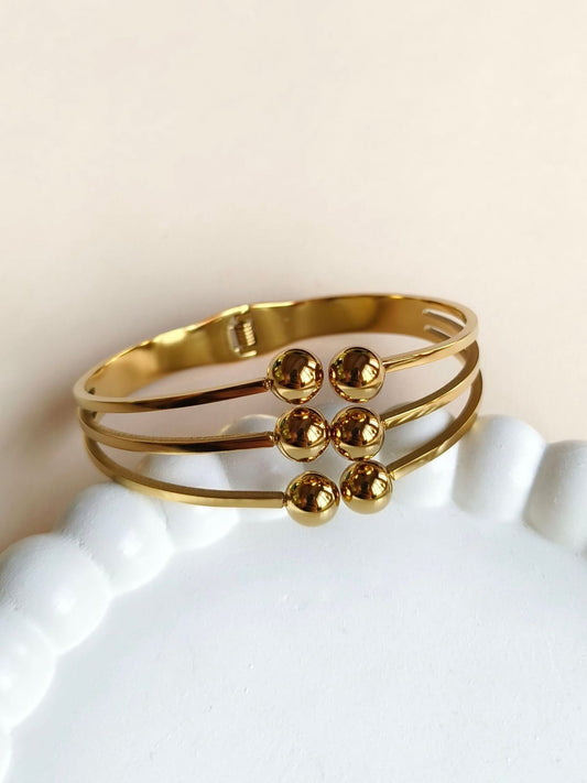Golden Trio Luxe Cuff Bracelet