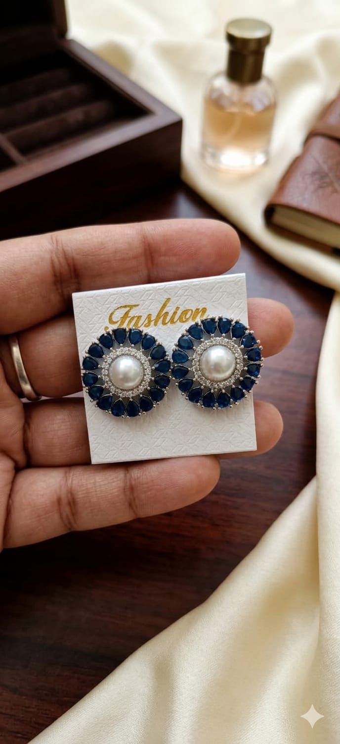 Pearl Floral Stud Earrings