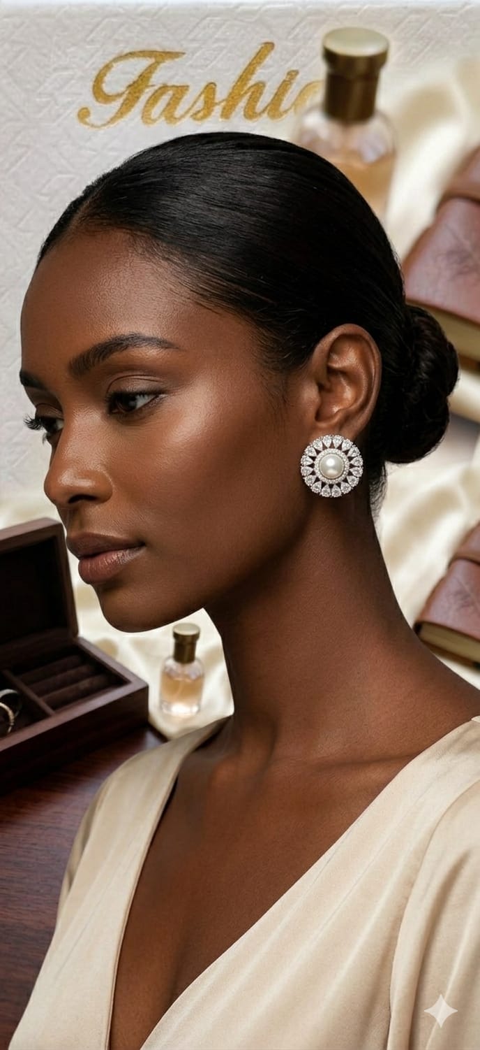 Pearl Floral Stud Earrings