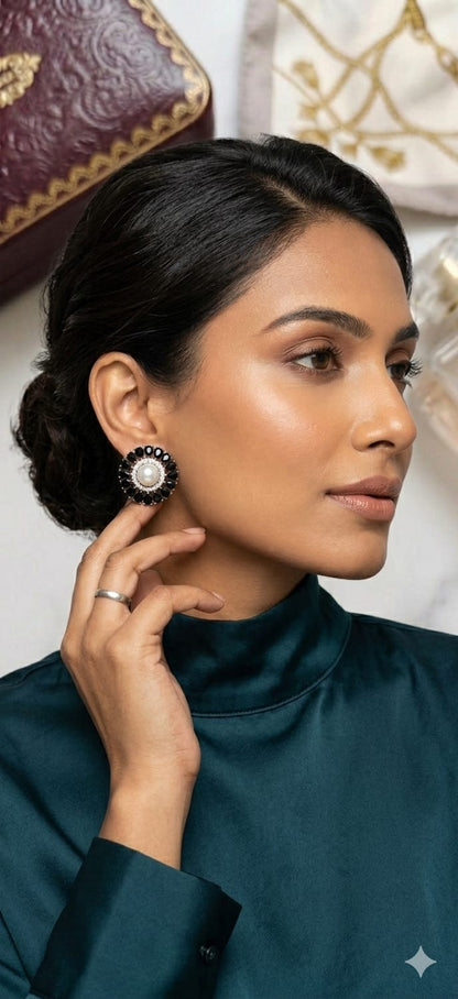 Pearl Floral Stud Earrings