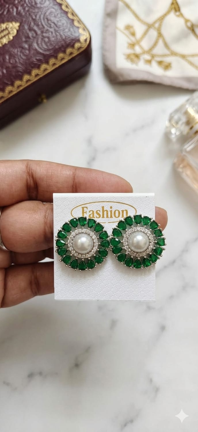 Pearl Floral Stud Earrings
