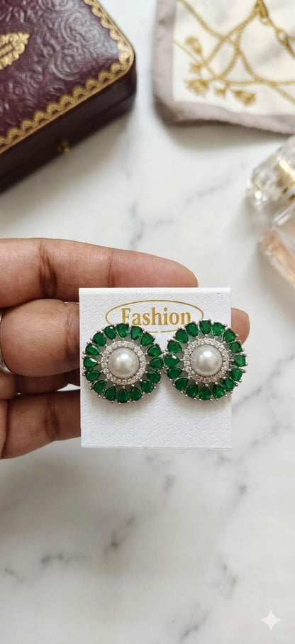 Pearl Floral Stud Earrings