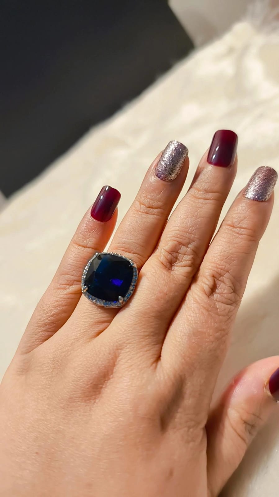 Ruby Royale Cushion Adjustable Ring ❤️✨