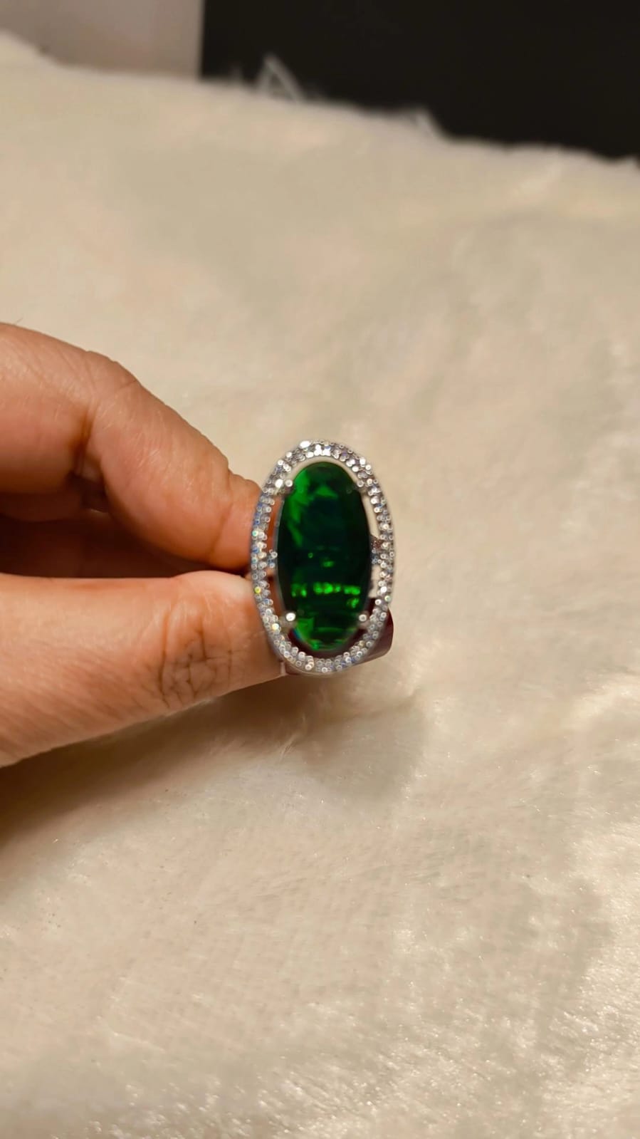 Emerald Majesty Statement Adjustable Ring