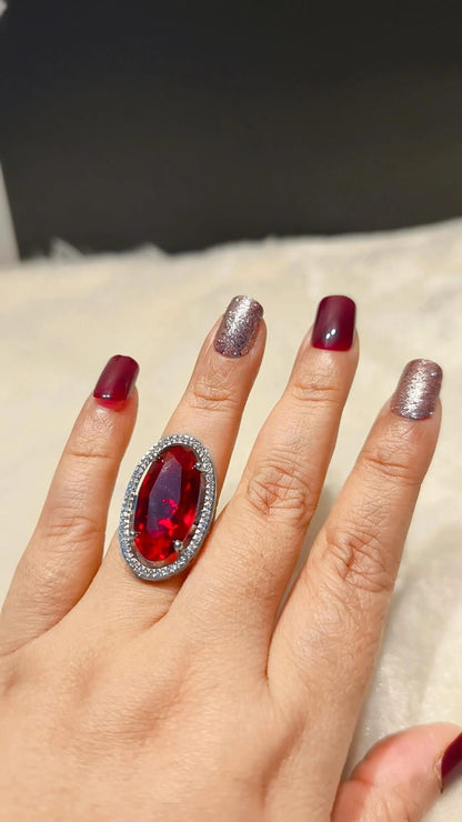 Ruby Royale Statement Adjustable Ring ✨