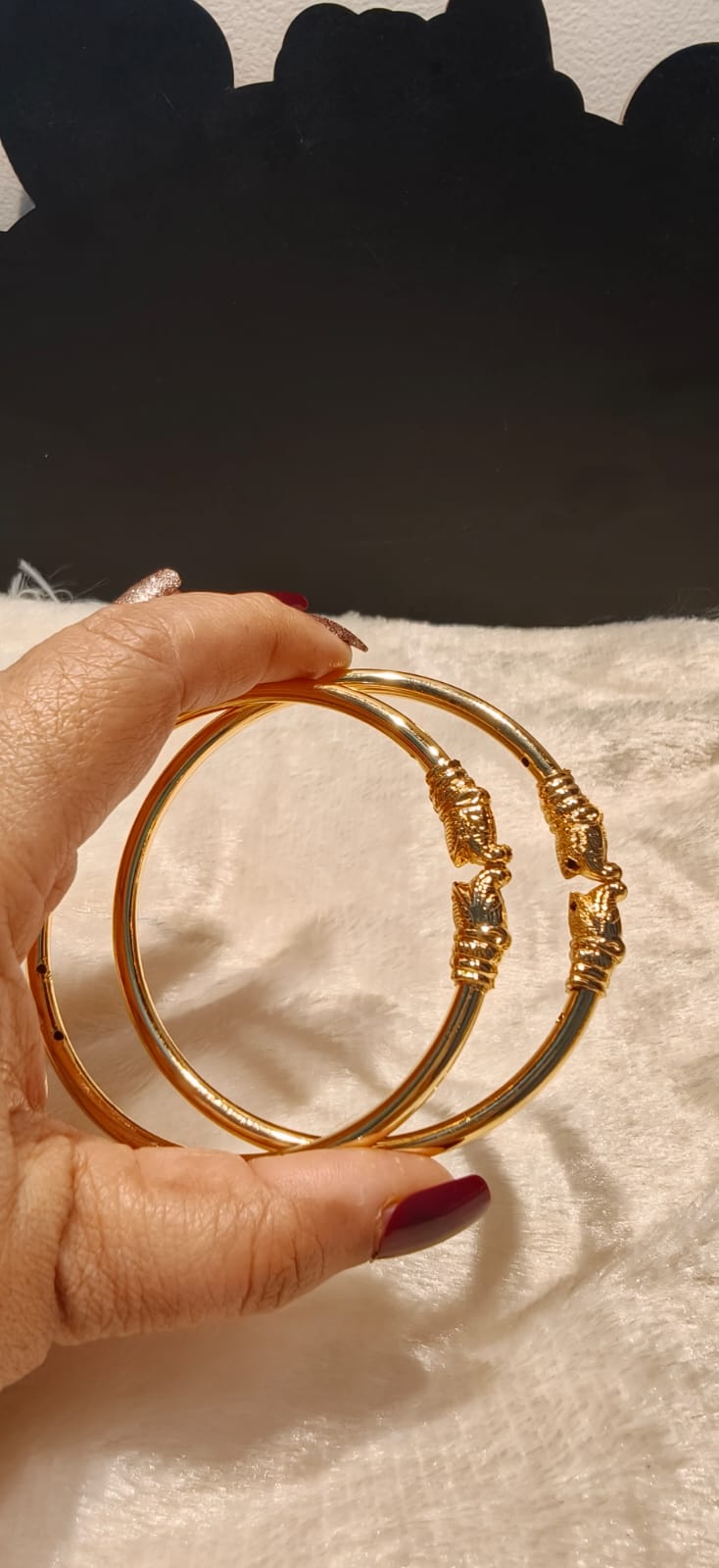Royal Gold-Tone Designer Kada Bangles Set
