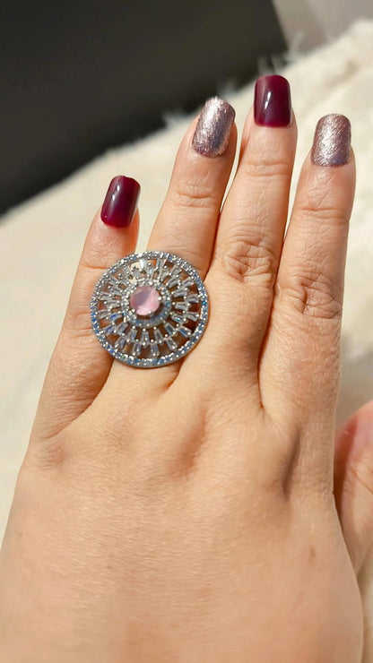 Adjustable Sunburst Statement Ring