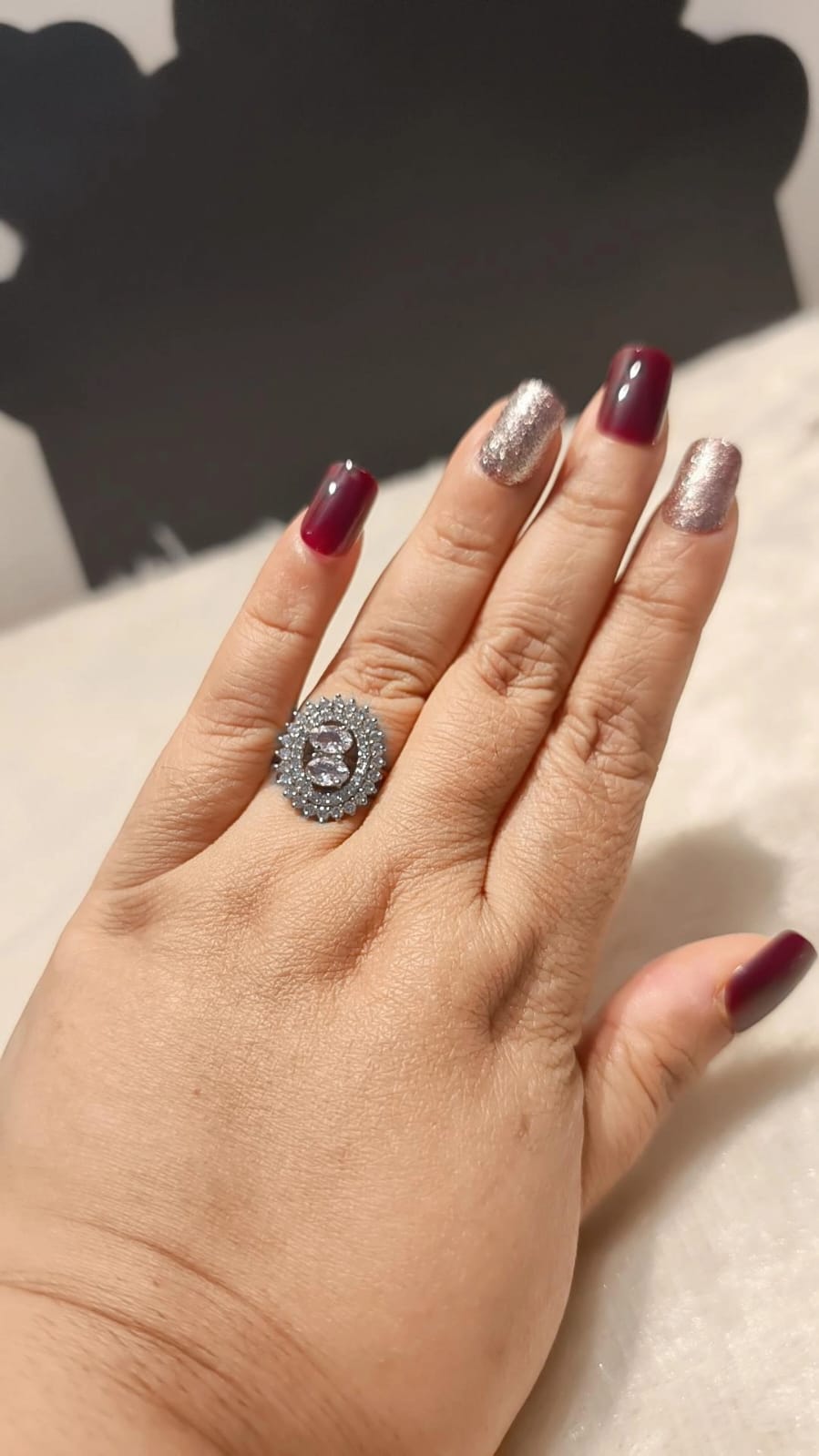 Blush Halo Statement Ring