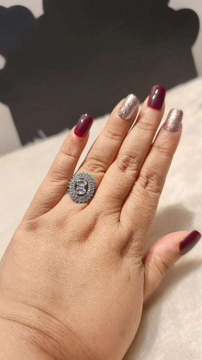 Blush Halo Statement Ring