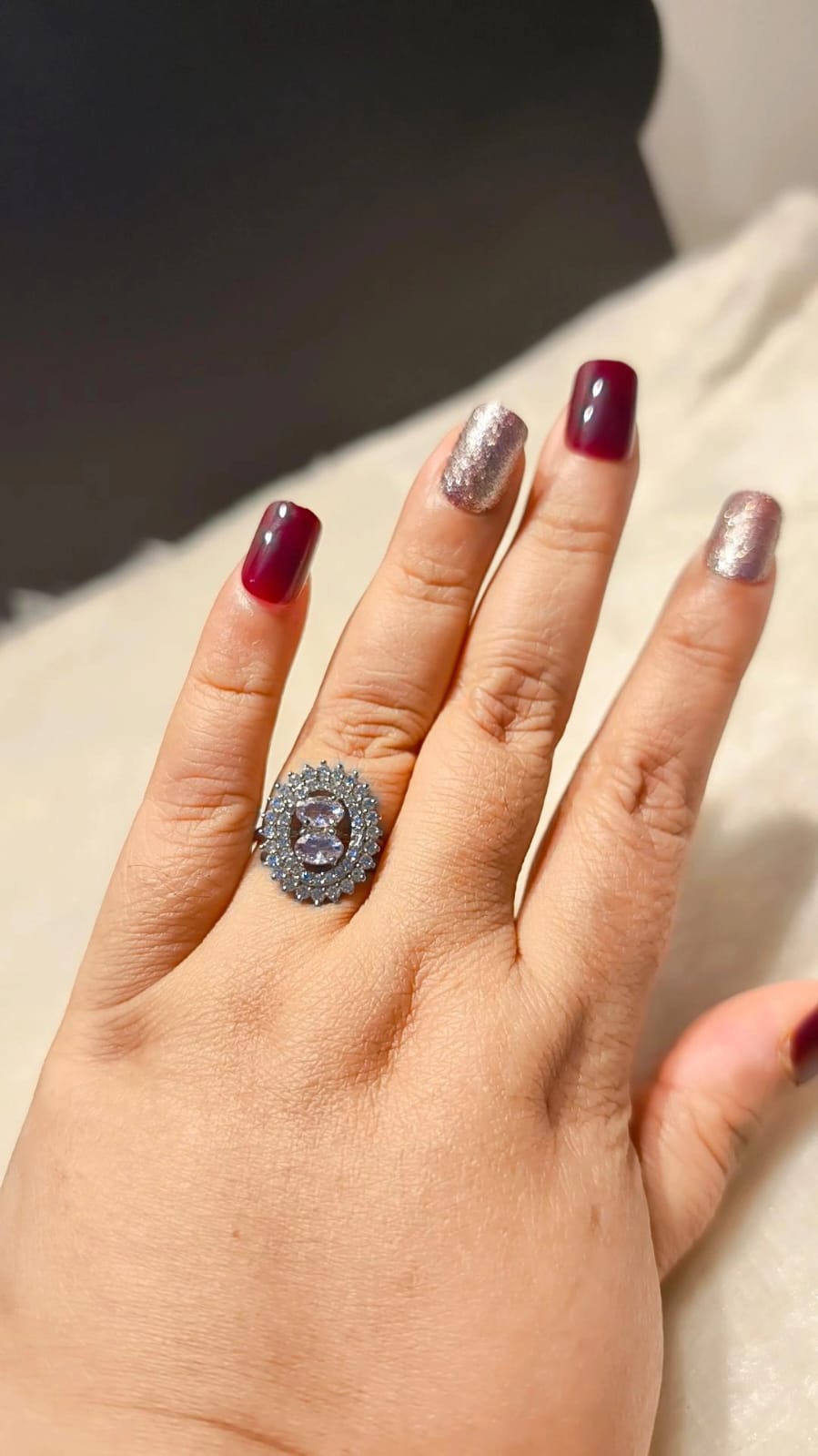 Blush Halo Statement Ring