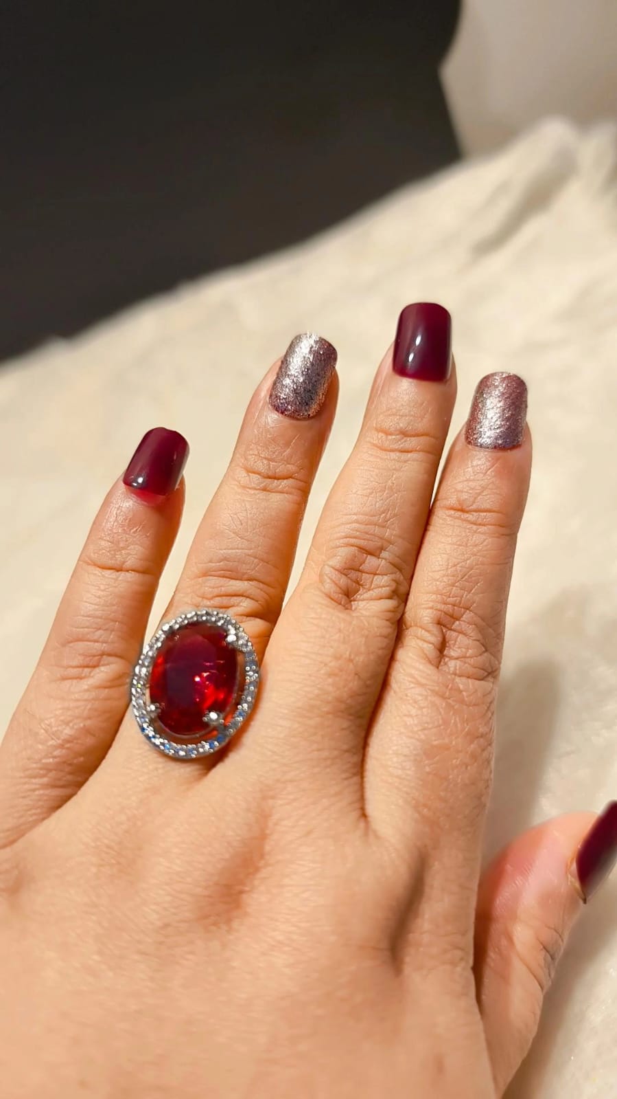 Crimson Royale Statement Ring