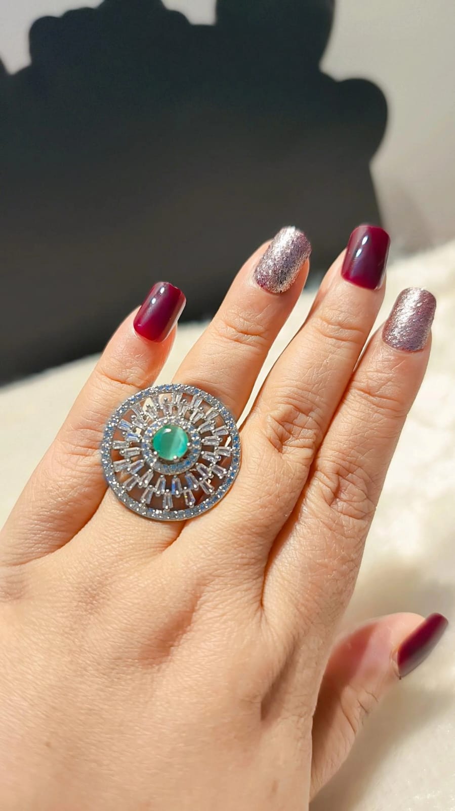 Adjustable Sunburst Statement Ring