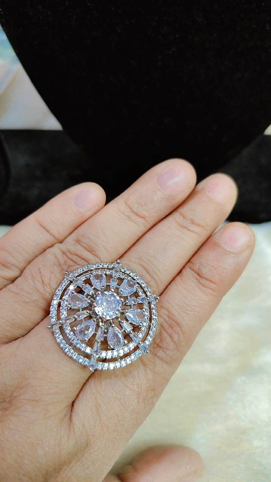 Adjustable Sunburst Statement Ring