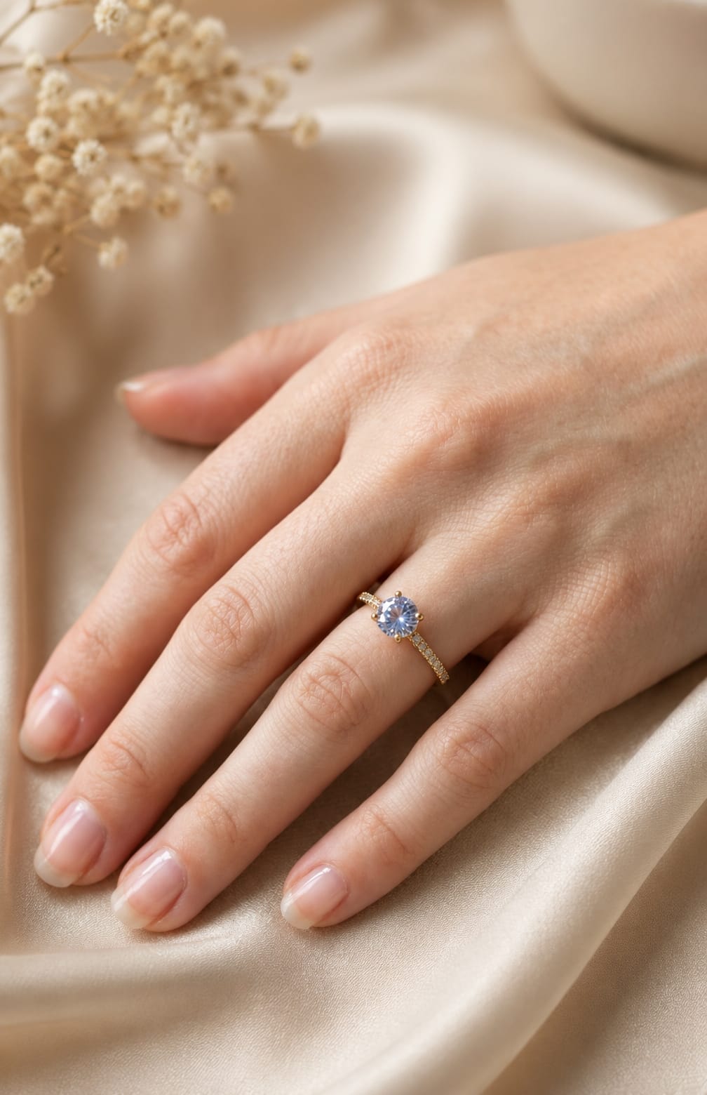 Moonlit Solitaire Spark Ring