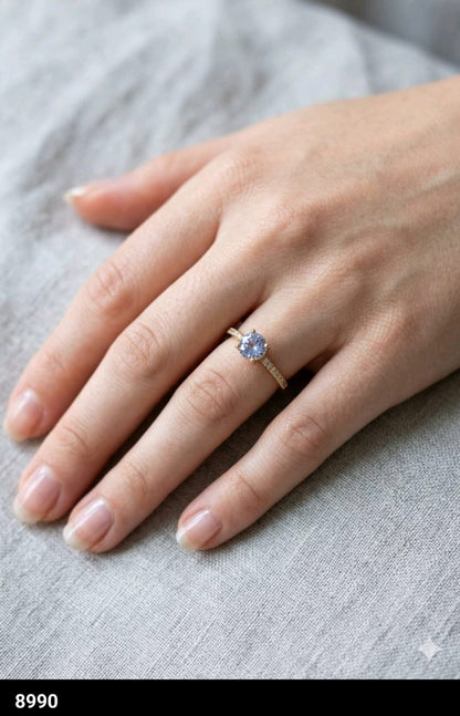 Moonlit Solitaire Spark Ring