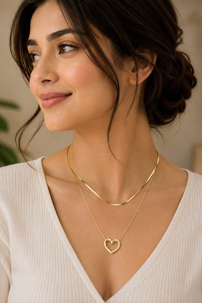 Heart Harmony Double Layer Necklace