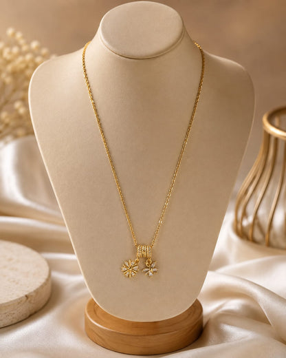 Minimal Dual Charm Gold Pendant Chain ✨