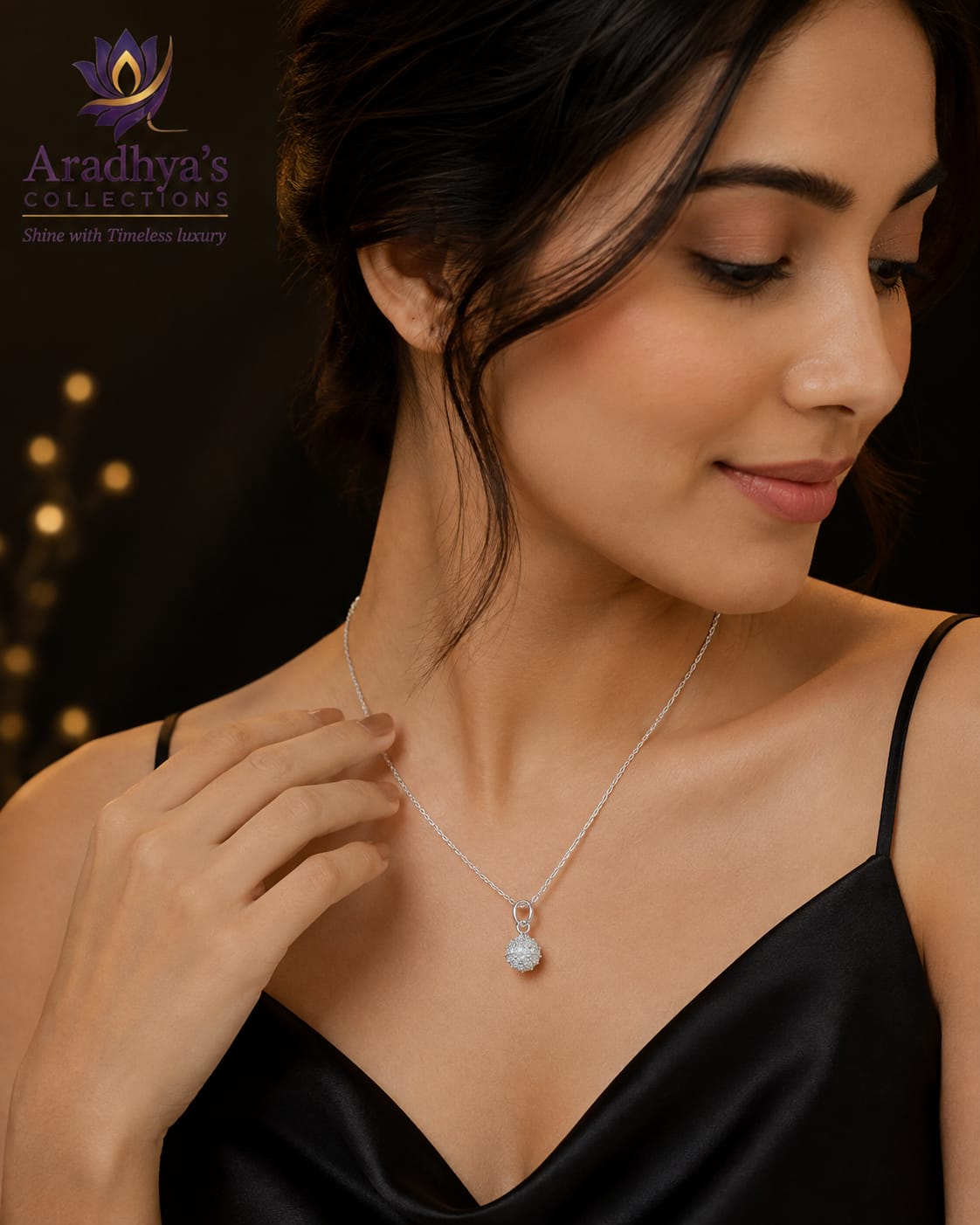 Celestial Spark Silver Pendant Necklace