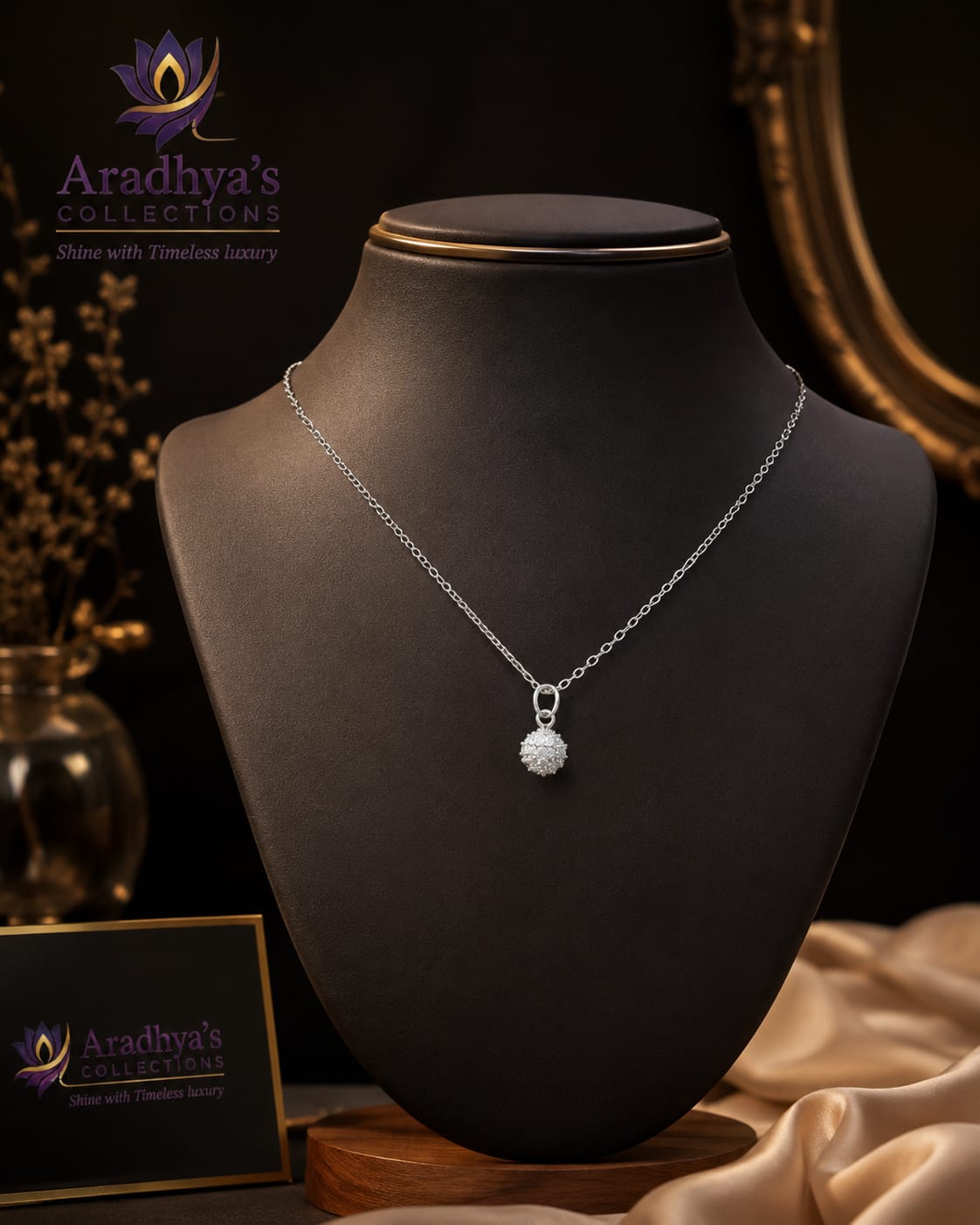 Celestial Spark Silver Pendant Necklace
