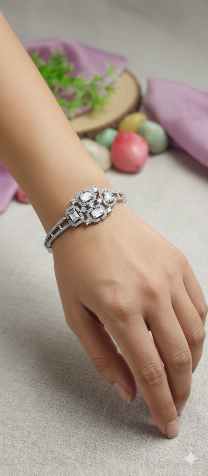 Royal Blue Emerald-Cut AD Statement Bracelet