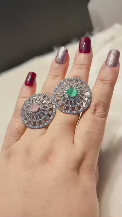 Adjustable Sunburst Statement Ring
